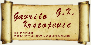 Gavrilo Krstojević vizit kartica